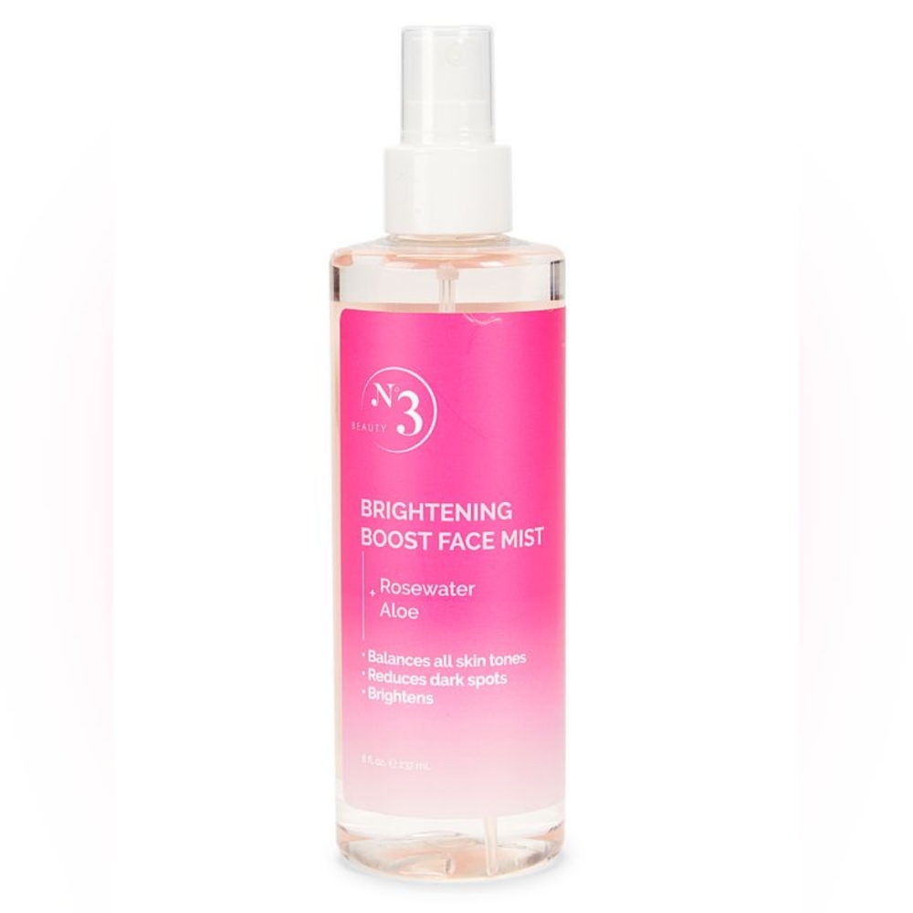 NWOT No. 3 Beauty Rosewater Aloe Brightening Boost Face Mist